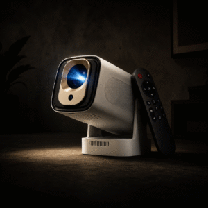 Glide 360 Smart Android Projector with 4K Support, Native 1080p, Auto Focus, 4D Keystone, Wi-Fi 6, Bluetooth 5, Voice Remote, 5W Speaker, Screen Mirroring