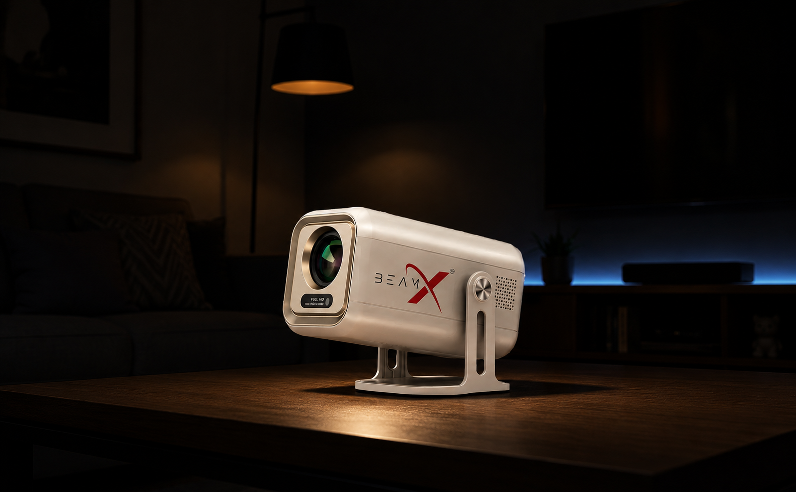 BeamX Elite Smart Projector | Native 1080P with 4K HDR Support | Android 13 | Auto Focus & Keystone | WiFi 6, Bluetooth 5.0 | Voice Remote | 2-Year Warranty