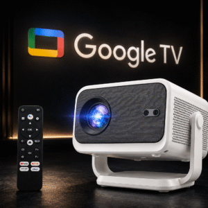 Neo GTV Smart Android Projector 4K Ultra HD Support with 1080P Native, 20000 Lumens, Auto Focus, Auto Keystone, WiFi 6 Bluetooth 5.4, Google TV, 270 Degree Rotatable Home Projector