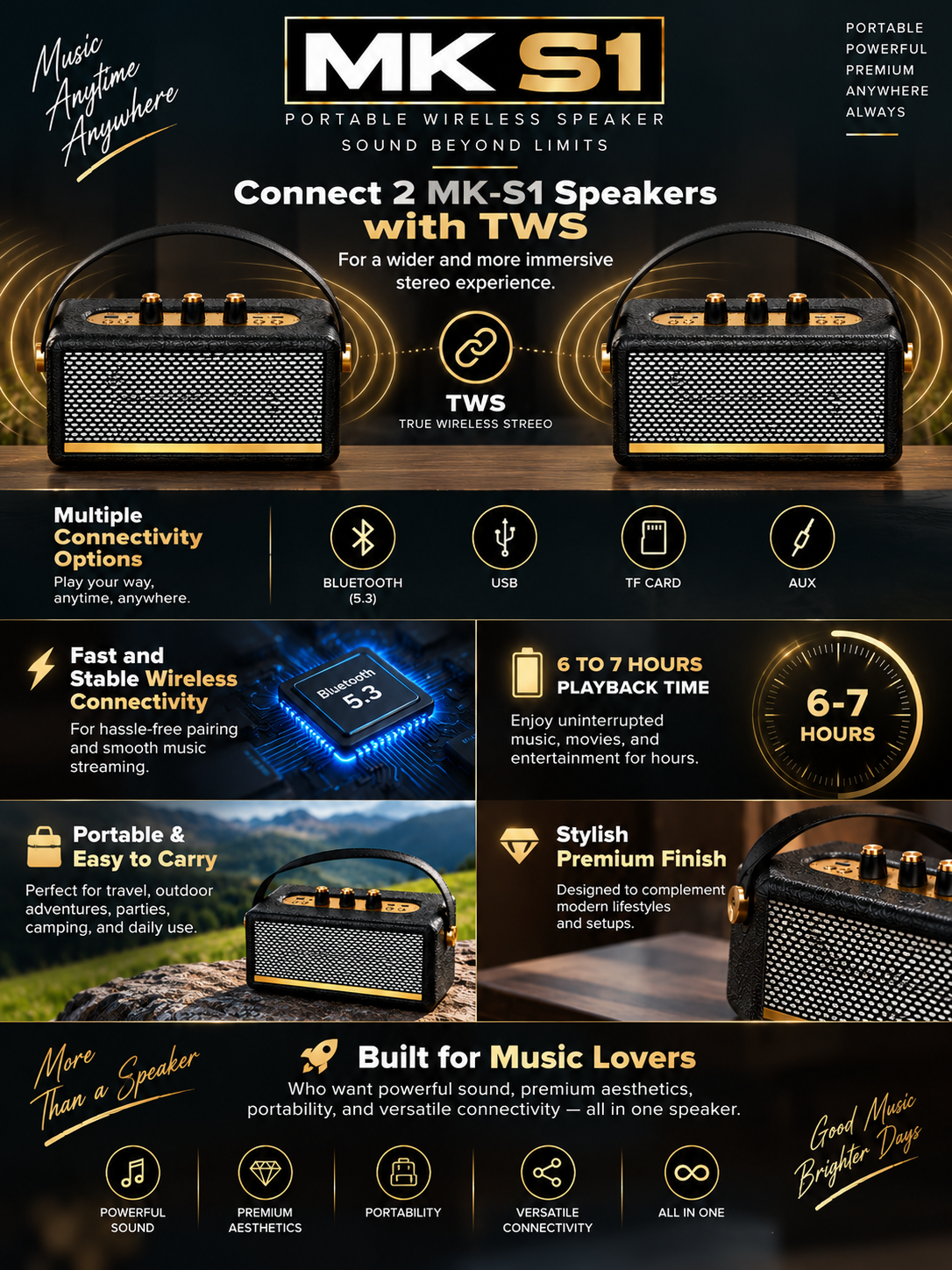 MK-S1 portable Bluetooth speaker