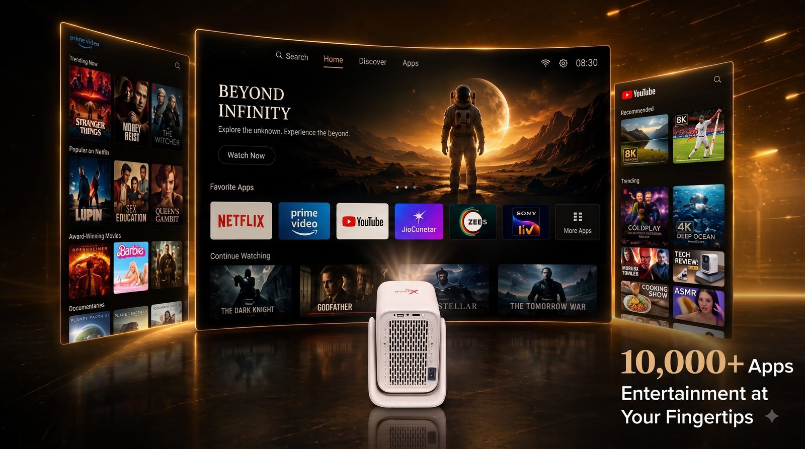 BeamX Glide 360 Max smart projector – Effortless setup