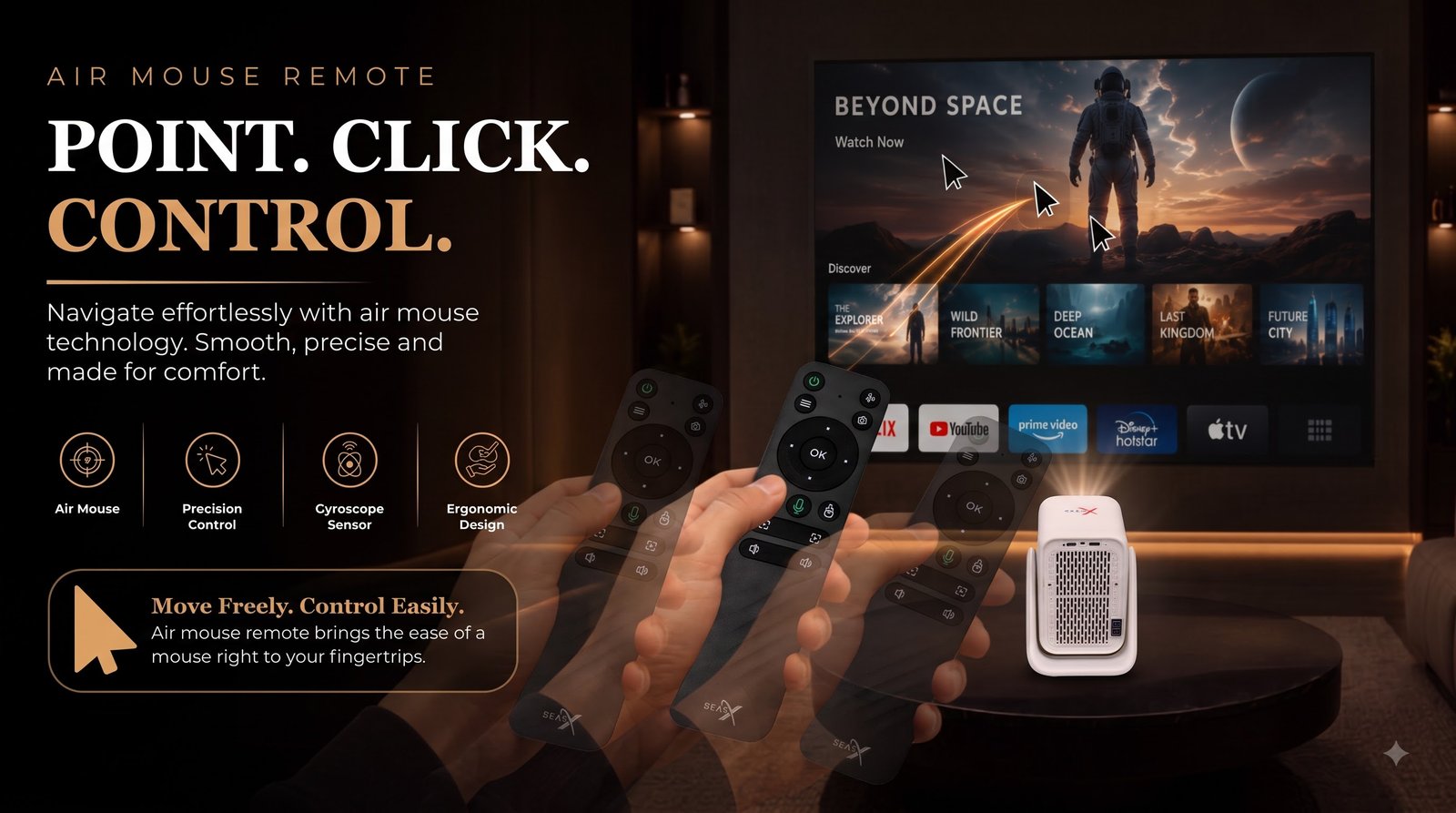 BeamX Glide 360 Max smart projector – Smart and connected