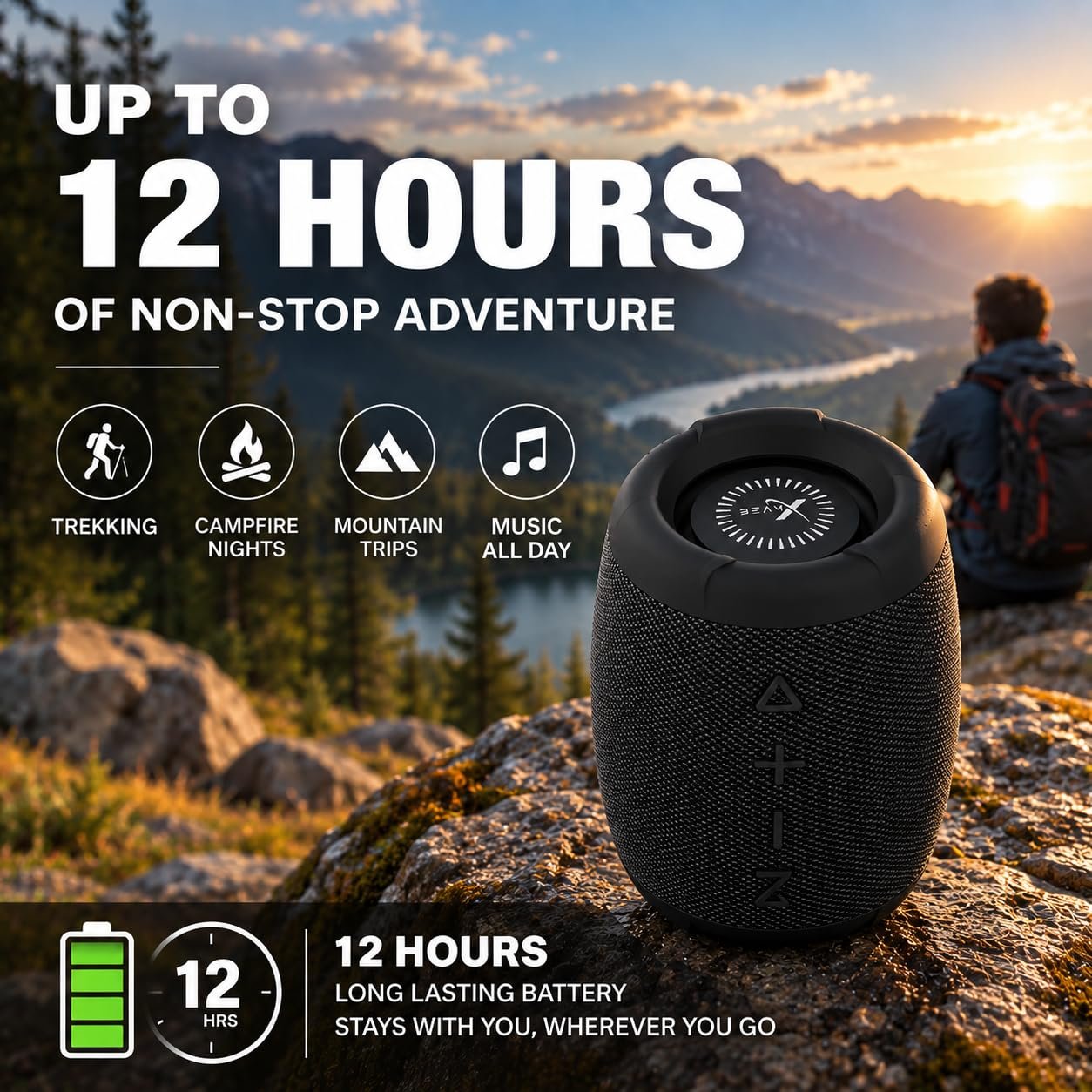 BeamX RoarX portable Bluetooth speaker – All-day battery