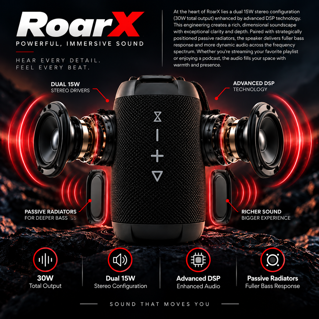 RoarX portable Bluetooth speaker